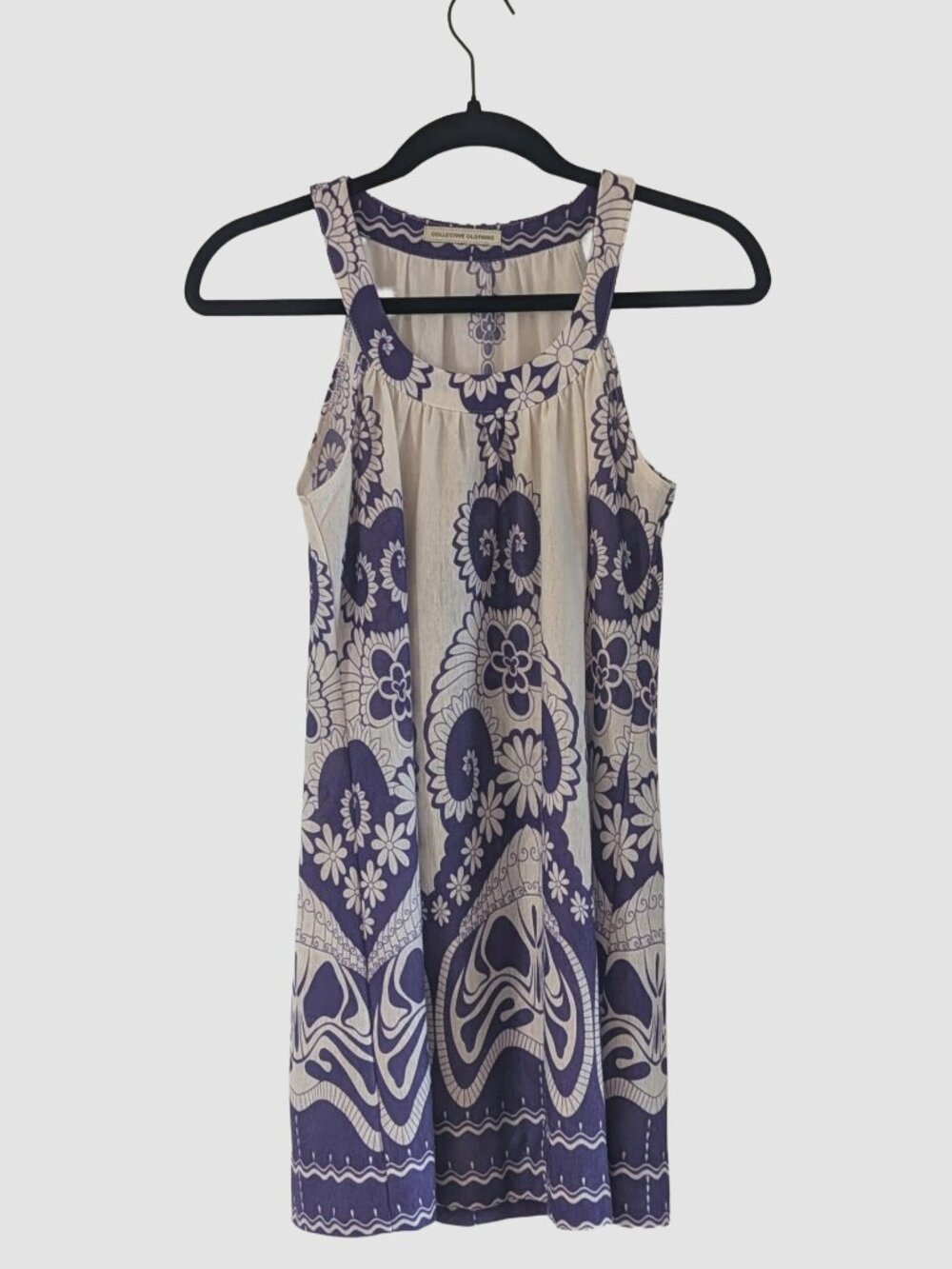 Collective Clothing Purple Floral Sleeveless Dress M Boho Y2K Made in USA